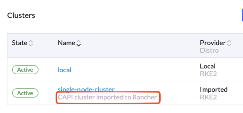 Imported Rancher Cluster with default description