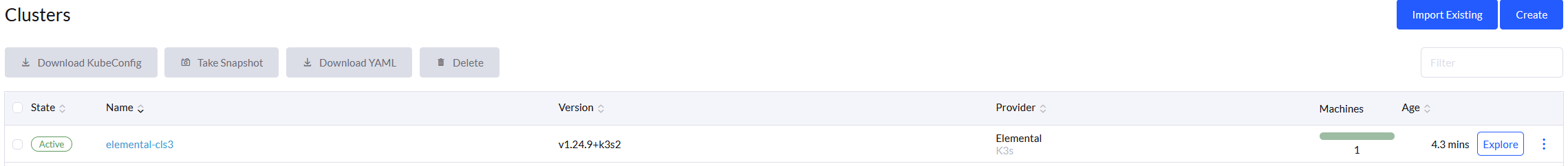 SUSE® Rancher Prime: OS Manager cluster created