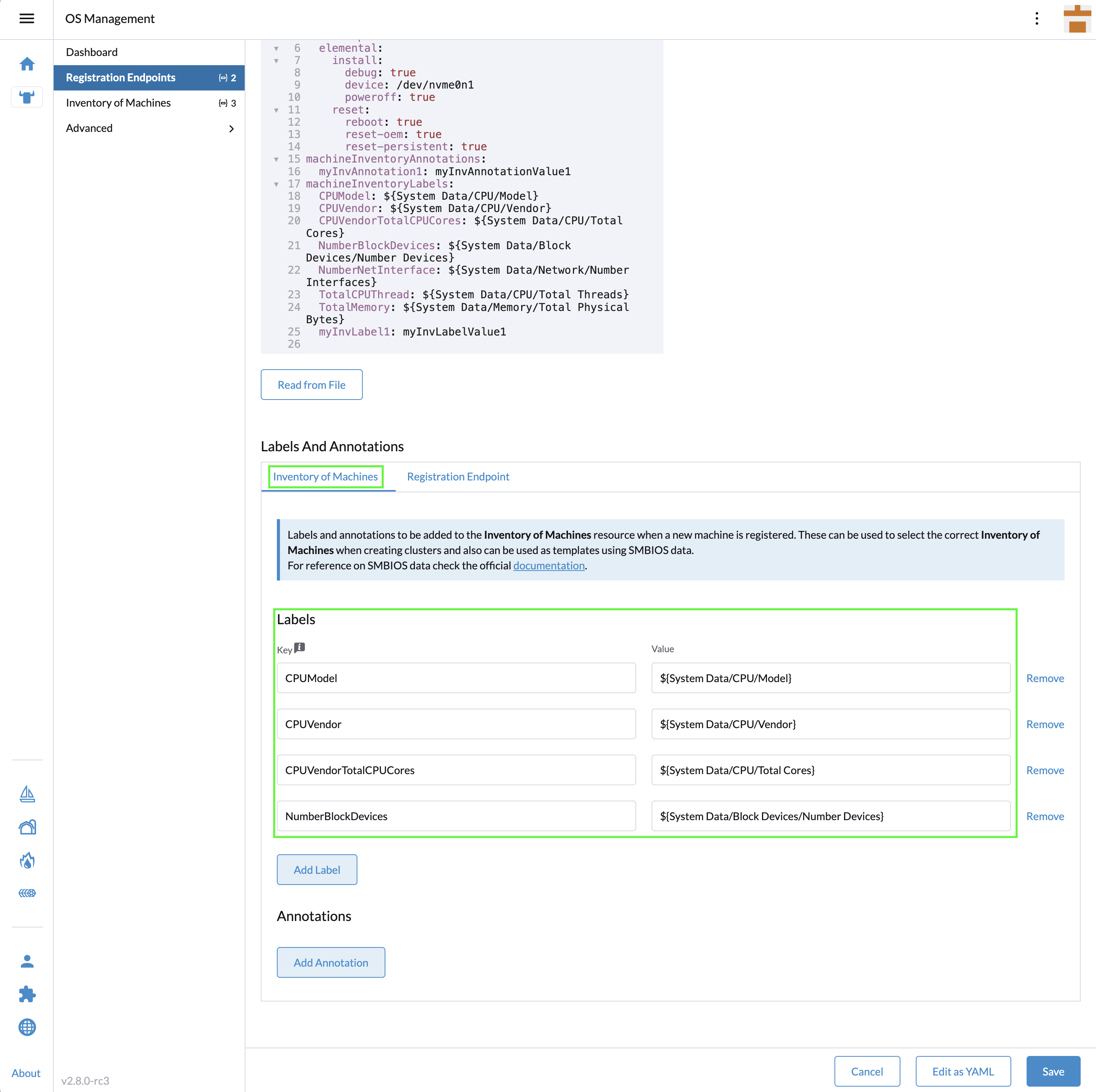 机器注册端点硬件标签