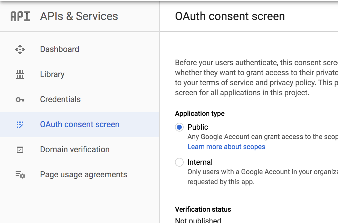 OAuth-Zustimmungsbildschirm
