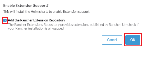 Repositorio de extensiones de Rancher
