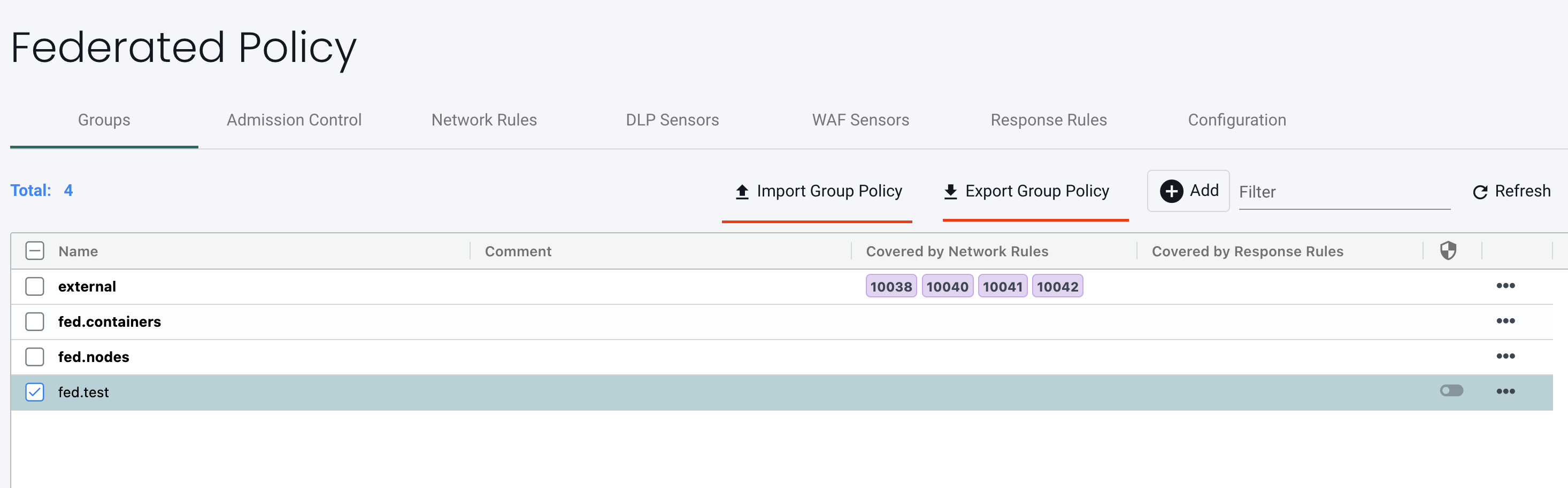 Select federated group