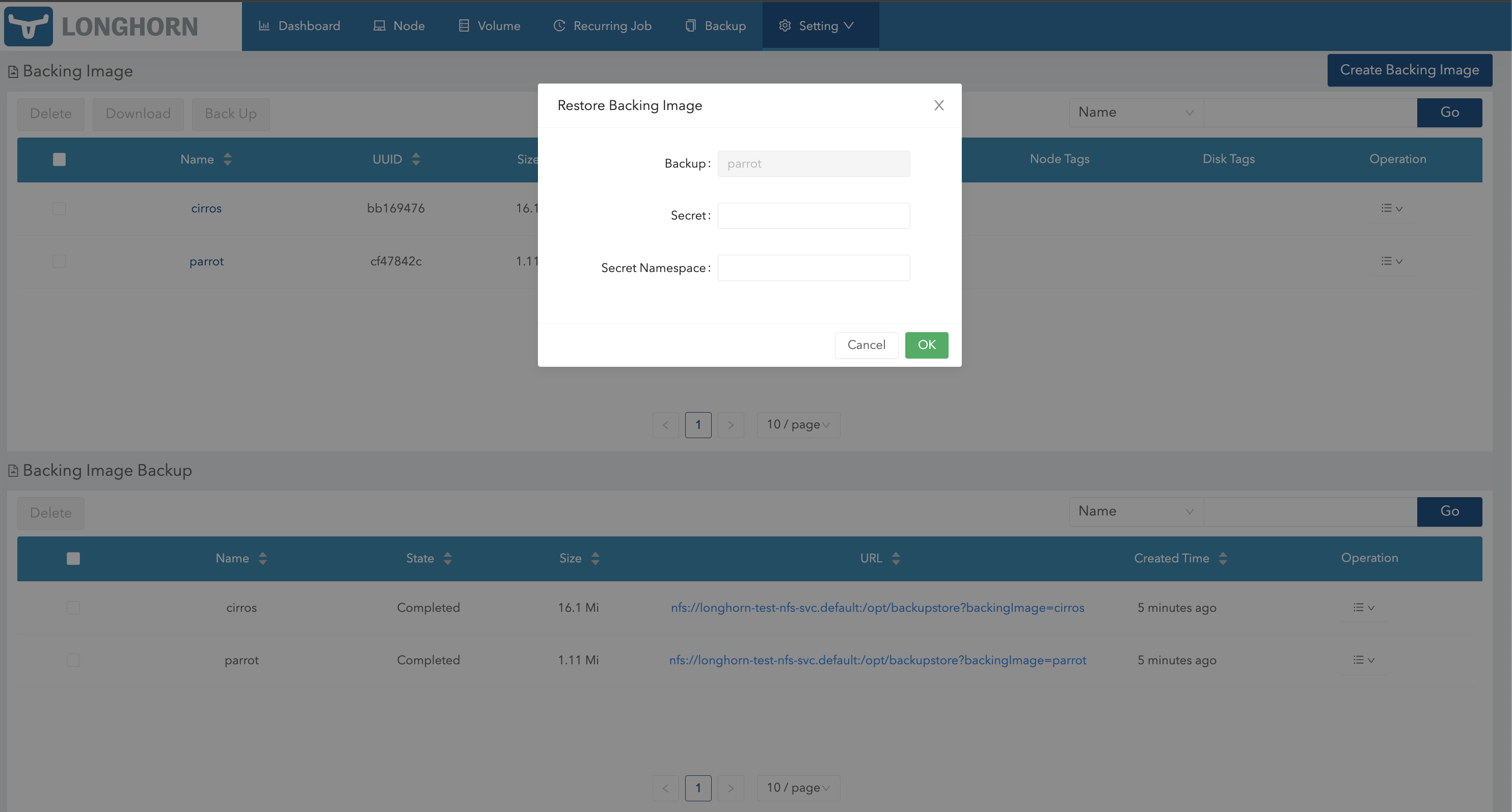 Backup-Abbild