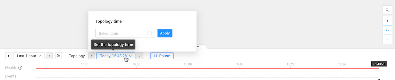 Utilisez le popup "Définir le temps de topologie" pour spécifier un temps de topologie