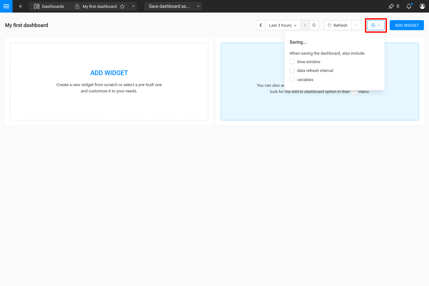 Editar configurações do painel