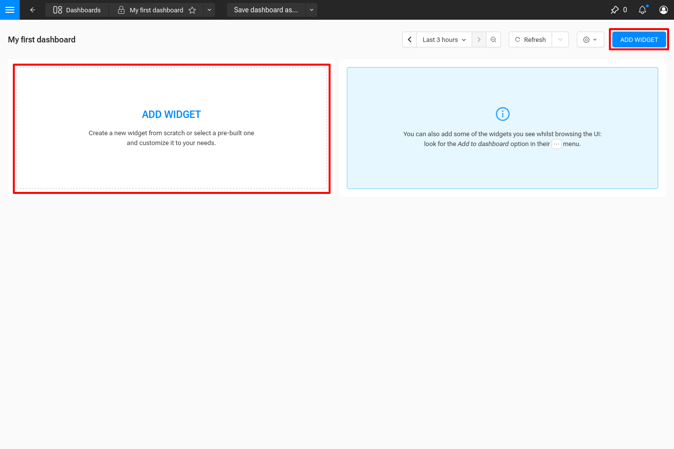添加小部件的不同方式