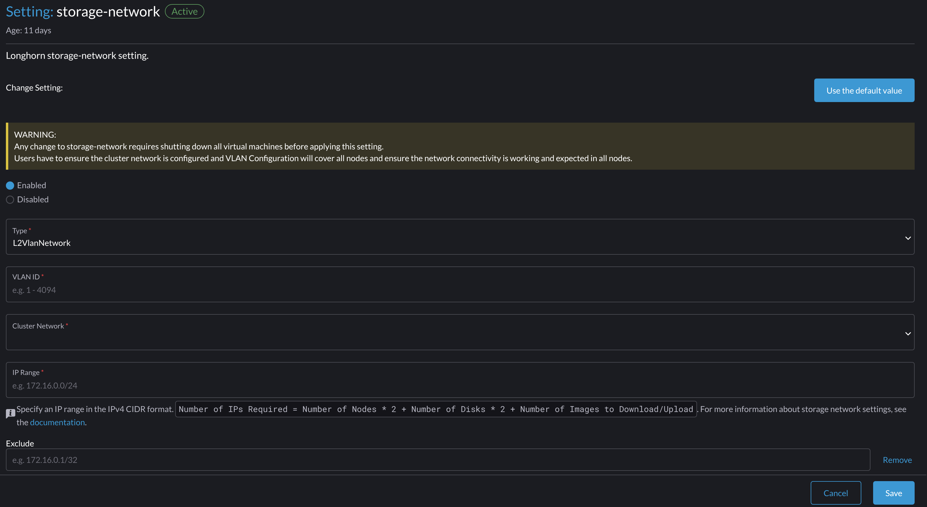 Storage network enabled