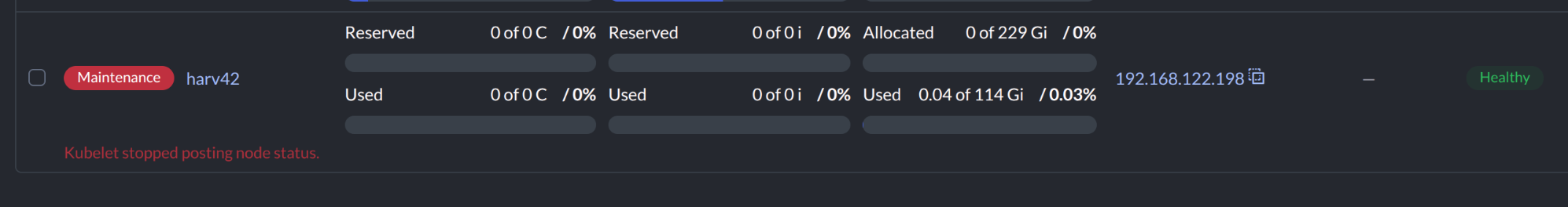 Normal host status during node removal