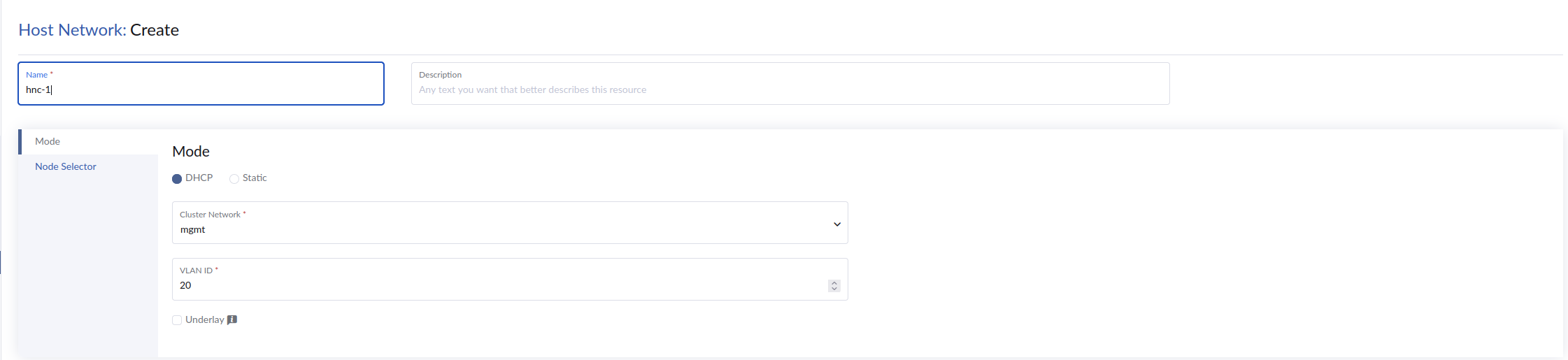 Host network mode