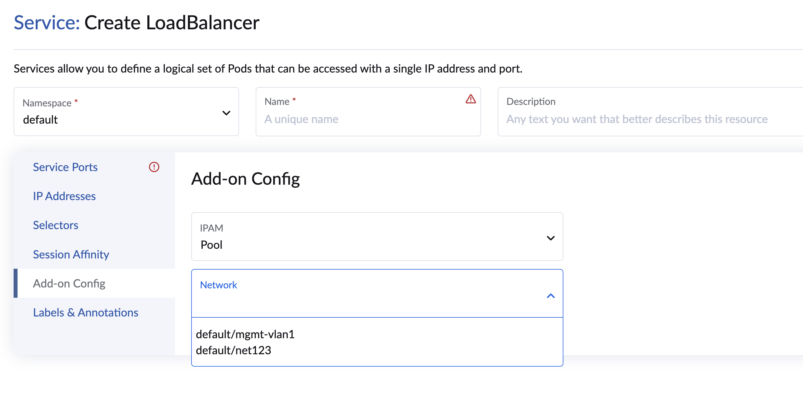Guest cluster load balancer (Pool mode)