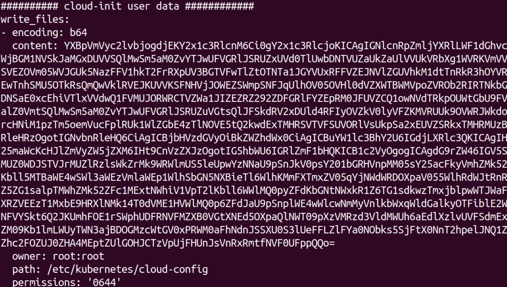 Rancher UI - Harvester Cloud Provider Cloud Config Secret contents