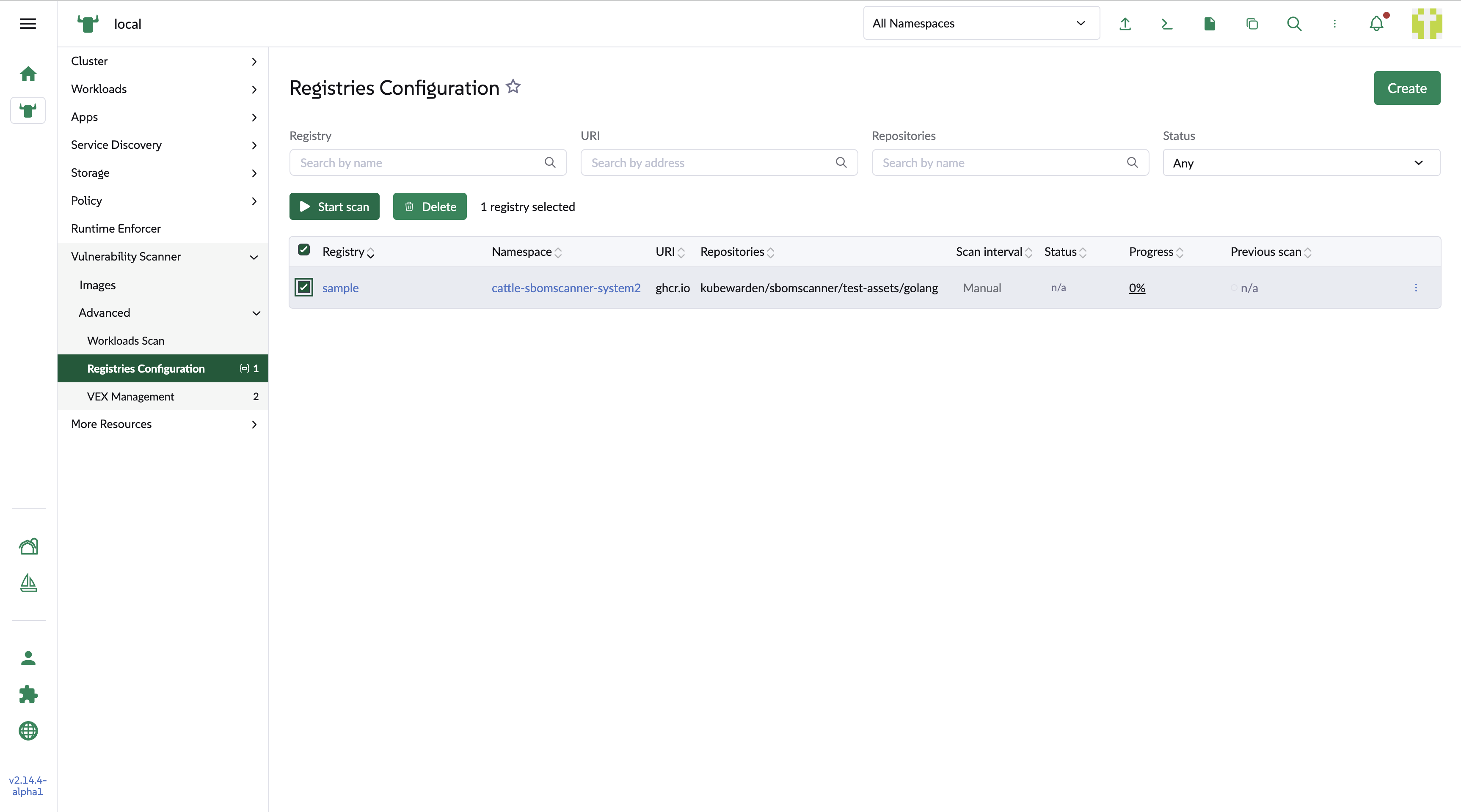 Registry list